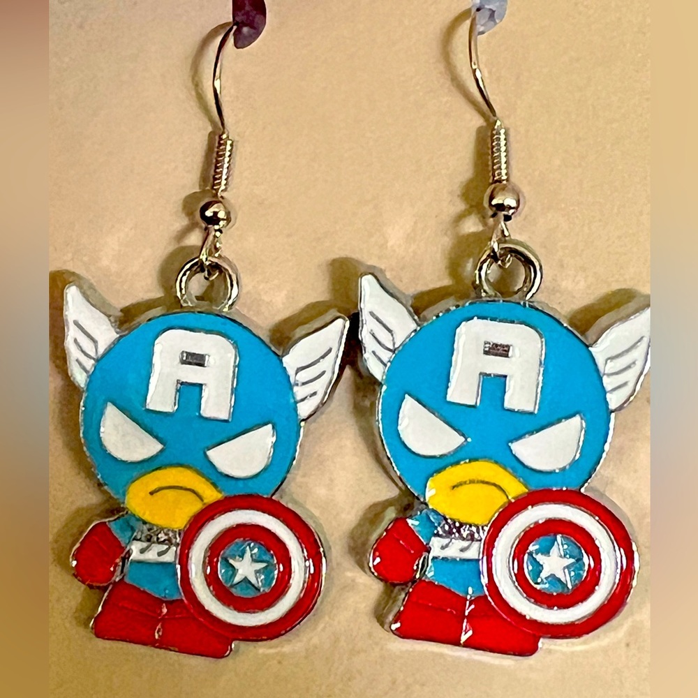 Captain America earrings